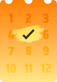 Daily Check-In Rewards - 96.com official website Orange gradient keypad with numbers 1–12; the number 5 is selected, indicated by a black check inside a light brush stroke.