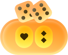 register96com Baccarat Banque - 96.com official website Orange jack-o'-lantern with glowing eyes showing a heart and a diamond, topped by two dice.