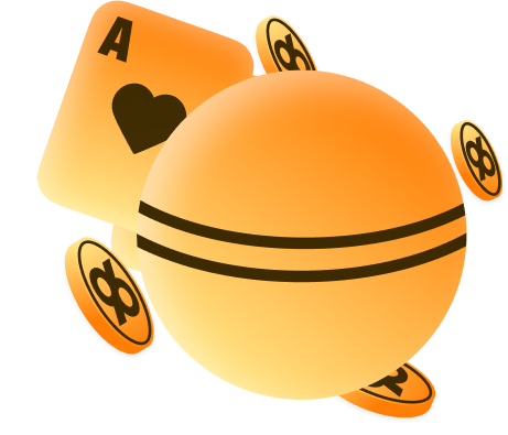 register96com Cricket Formats Teams Tournaments - 96.com official website Orange casino chips and coins surround an Ace of Hearts card in a playful, abstract illustration.