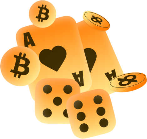 register96com Crypto Casino - 96.com official website Crypto casino theme: golden dice and playing cards with Bitcoin symbols, suggesting gambling with cryptocurrency.