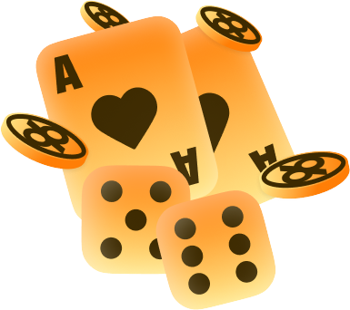 register96com - Gamble Responsibly - 96.com official website Orange dice with heart symbols and scattered casino chips around them.